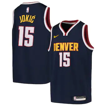 youth nike nikola jokic navy denver nuggets swingman jersey-543